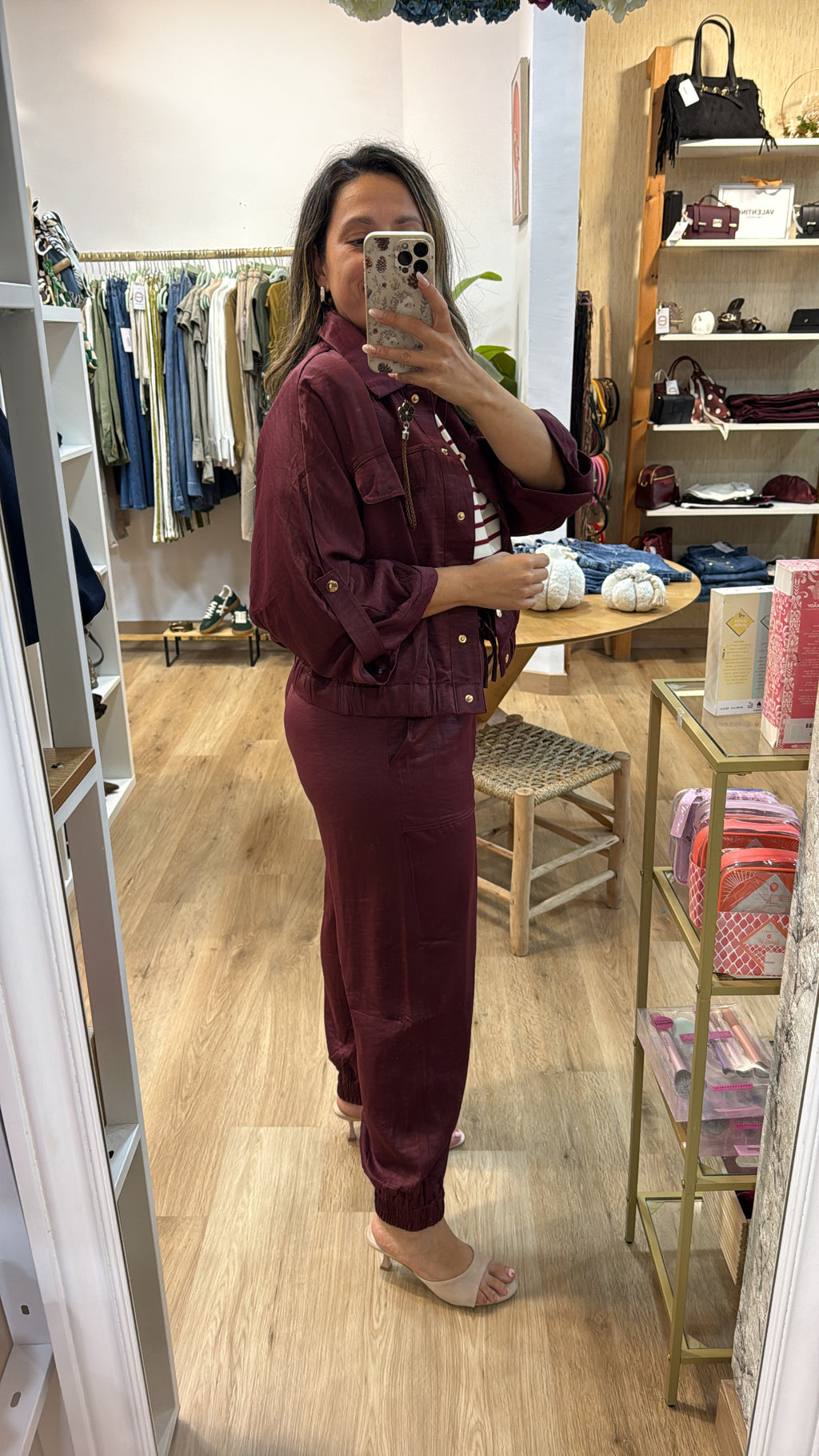 CONJUNTO SATEN CLARET