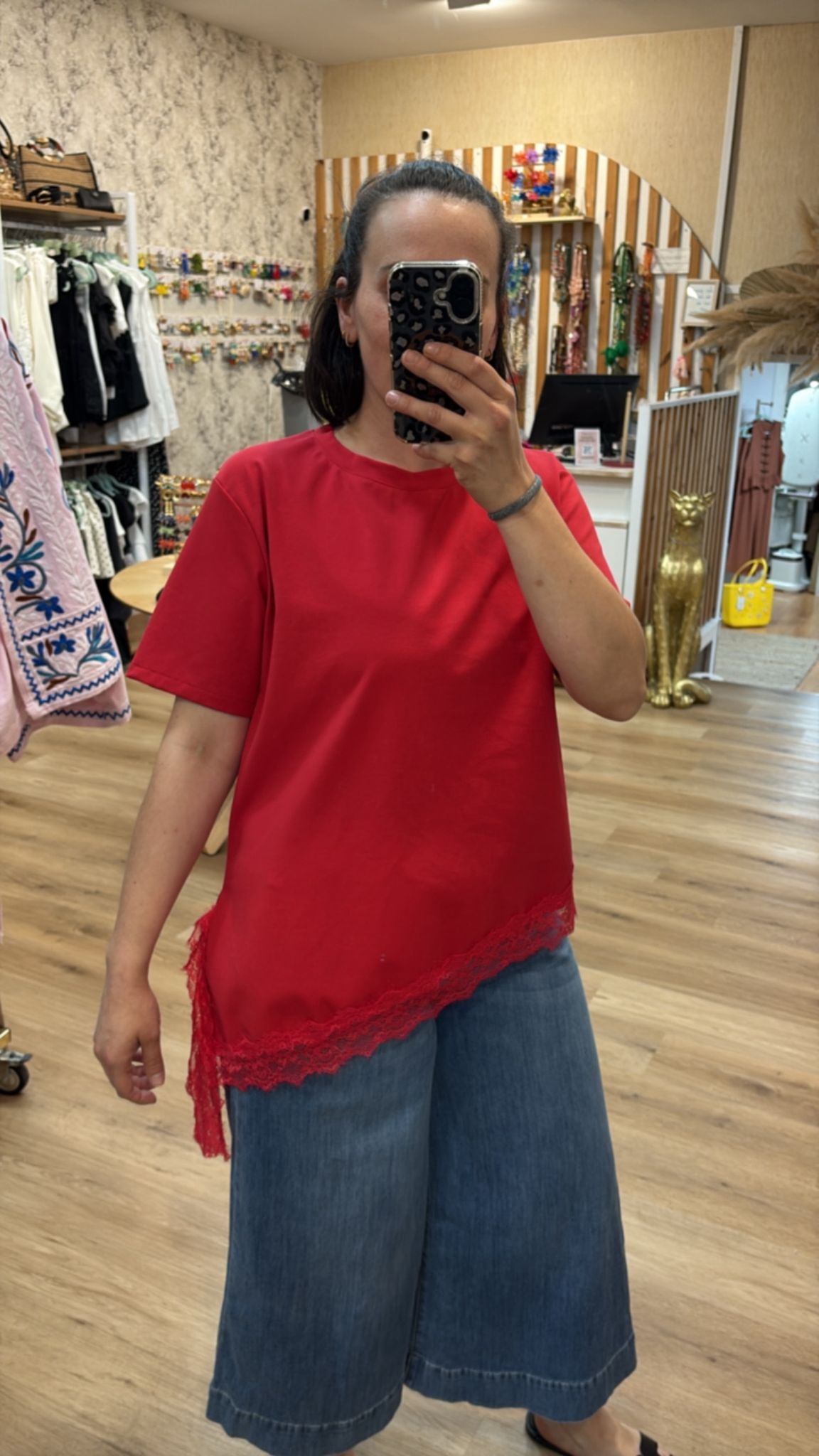 CAMISETA ASIMETRICA ENCAJE
