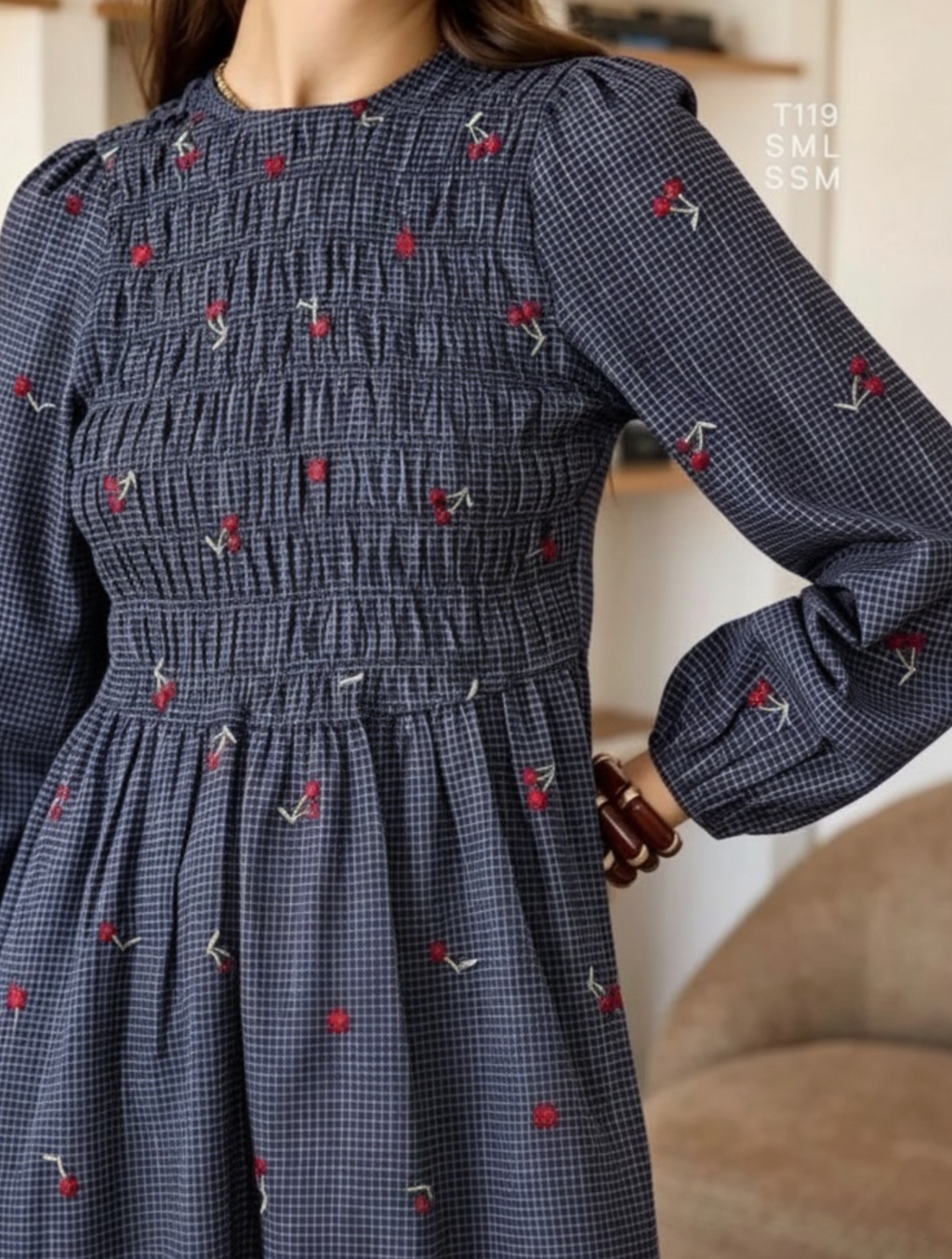 VESTIDO CHERRY CUADROS