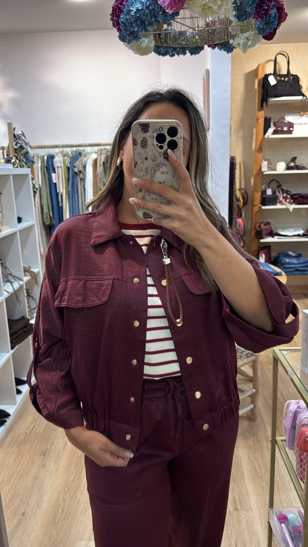 CONJUNTO SATEN CLARET