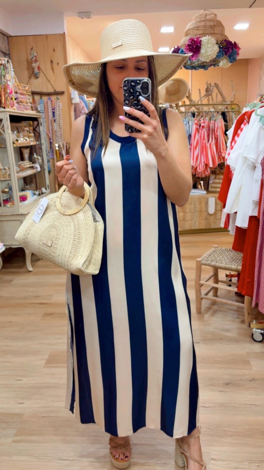 VESTIDO STRIPES SATEN