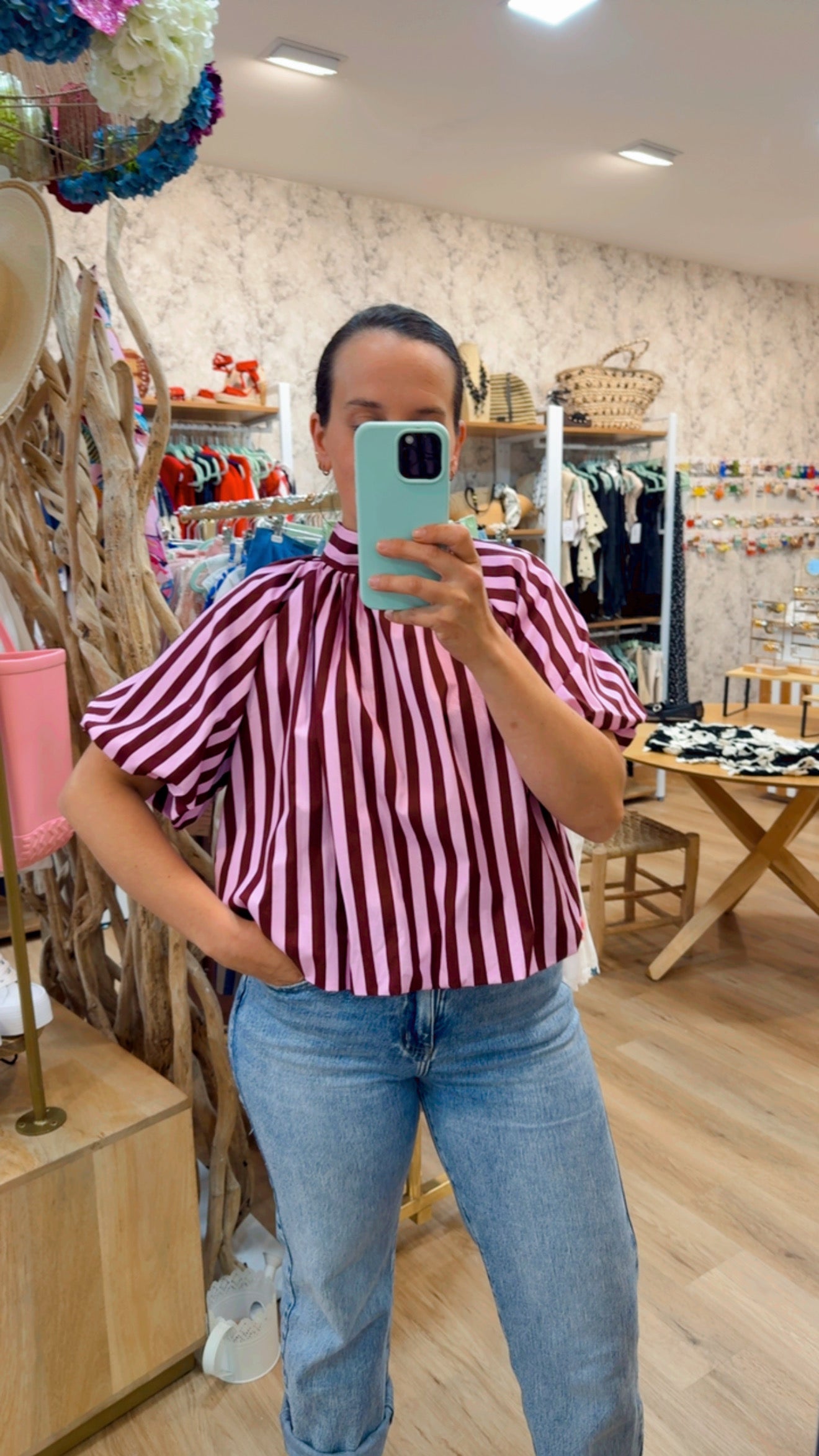 BLUSA ABIERTA RAYAS