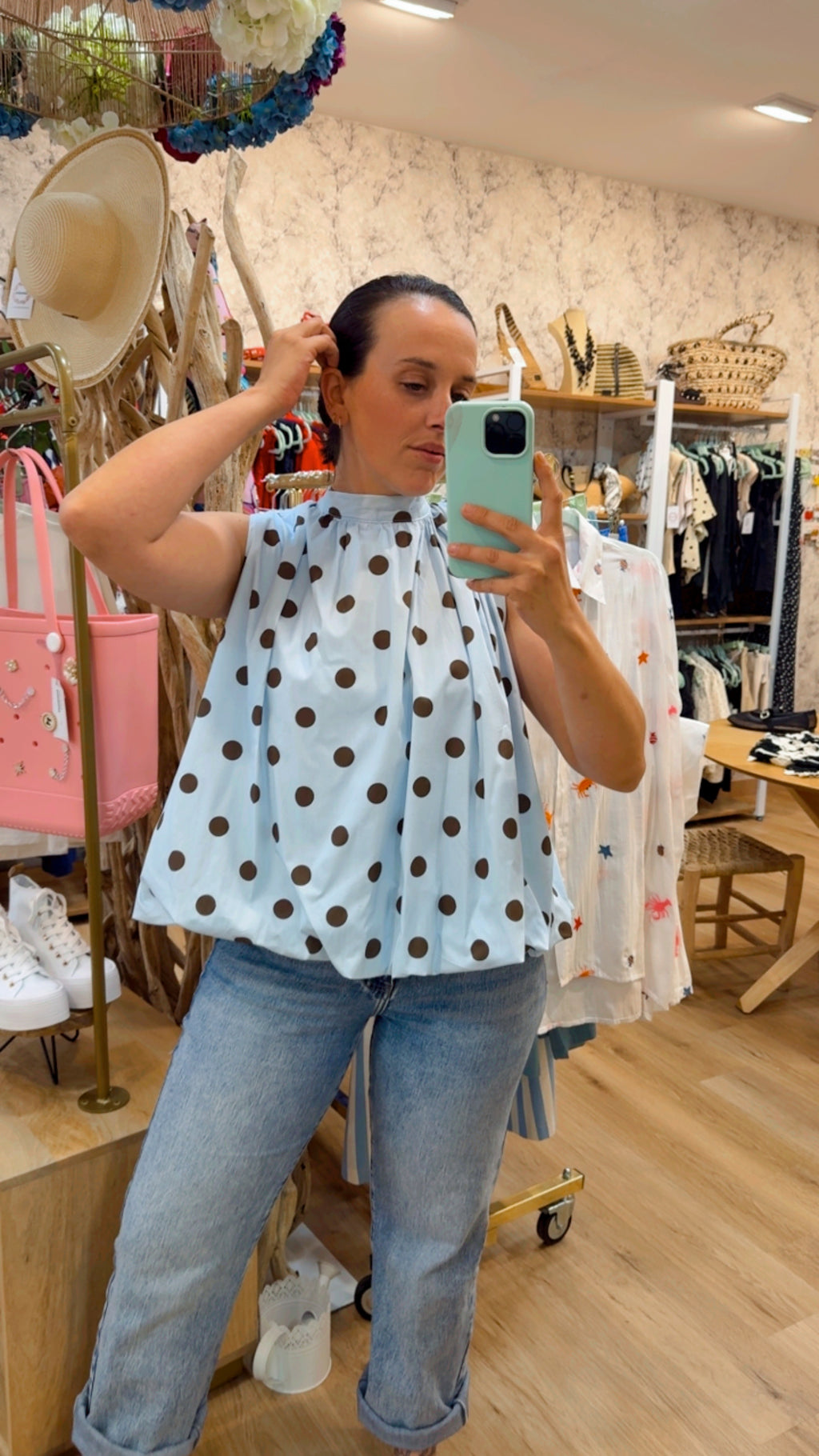 BLUSA ABIERTA ASAS DOTS