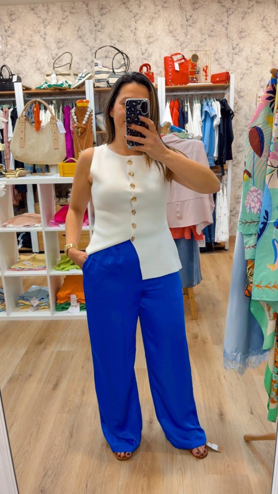 PALAZZO SATEN INDIGO