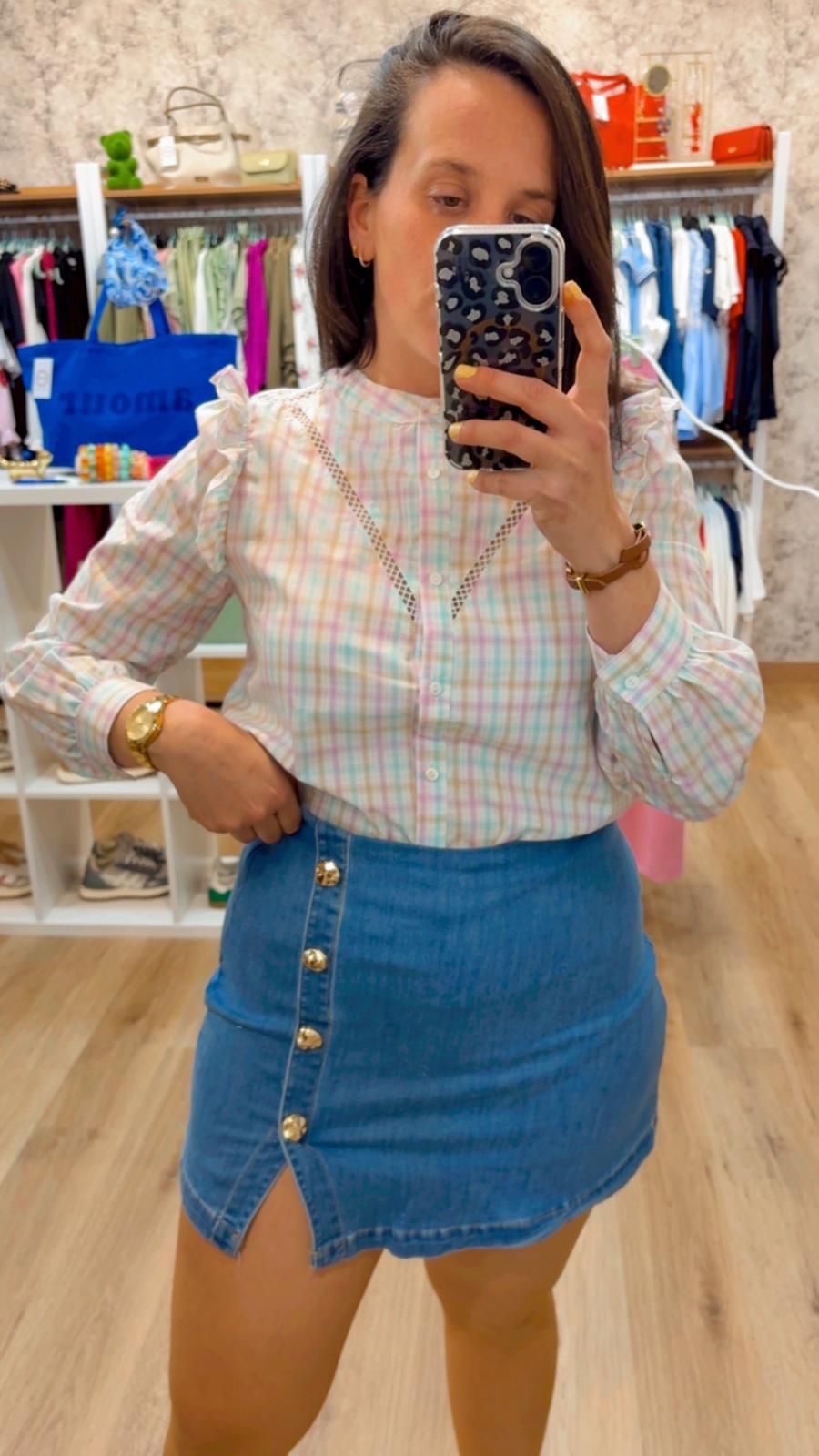FALDA PANTALON DENIM BOTONES