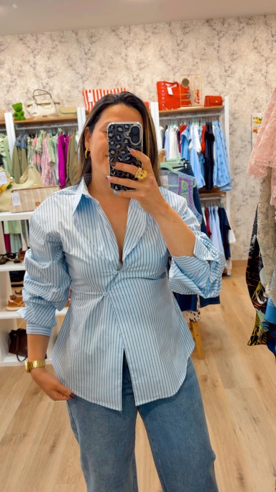 CAMISA RAYAS BOTON CRUZADO