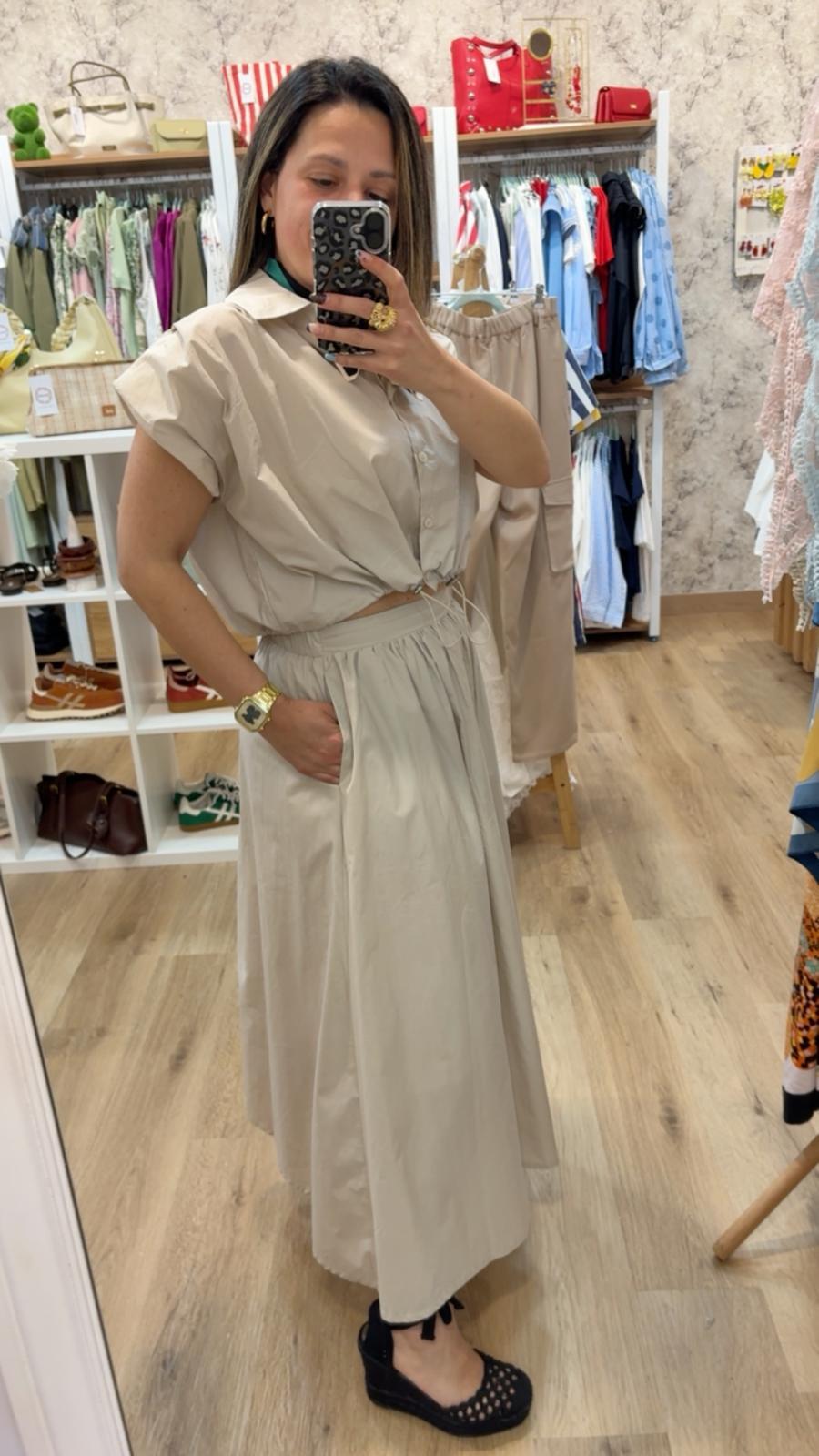 CONJUNTO FALDA GABARDINA